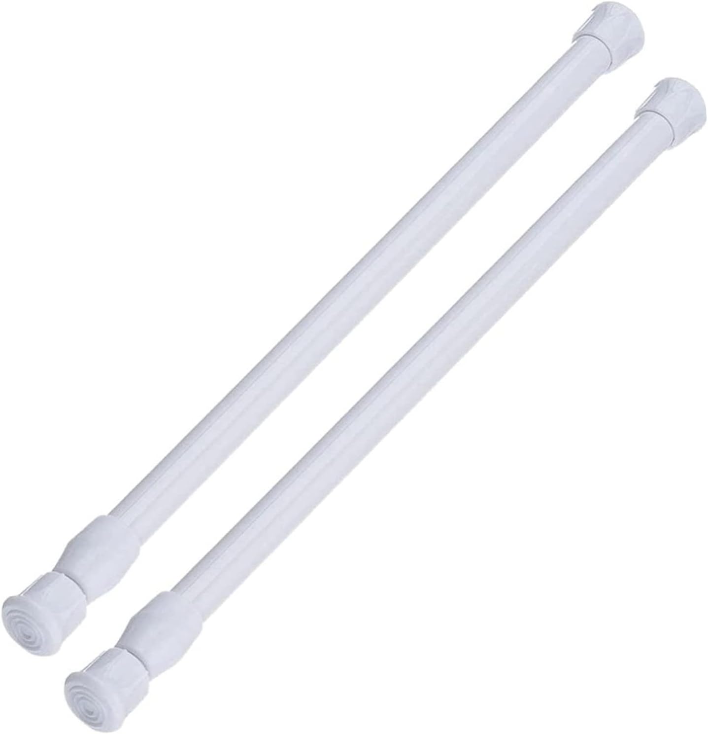 Set of 2 White Short Curtain Rods - Adjustable 16-28 for Easy Installation!