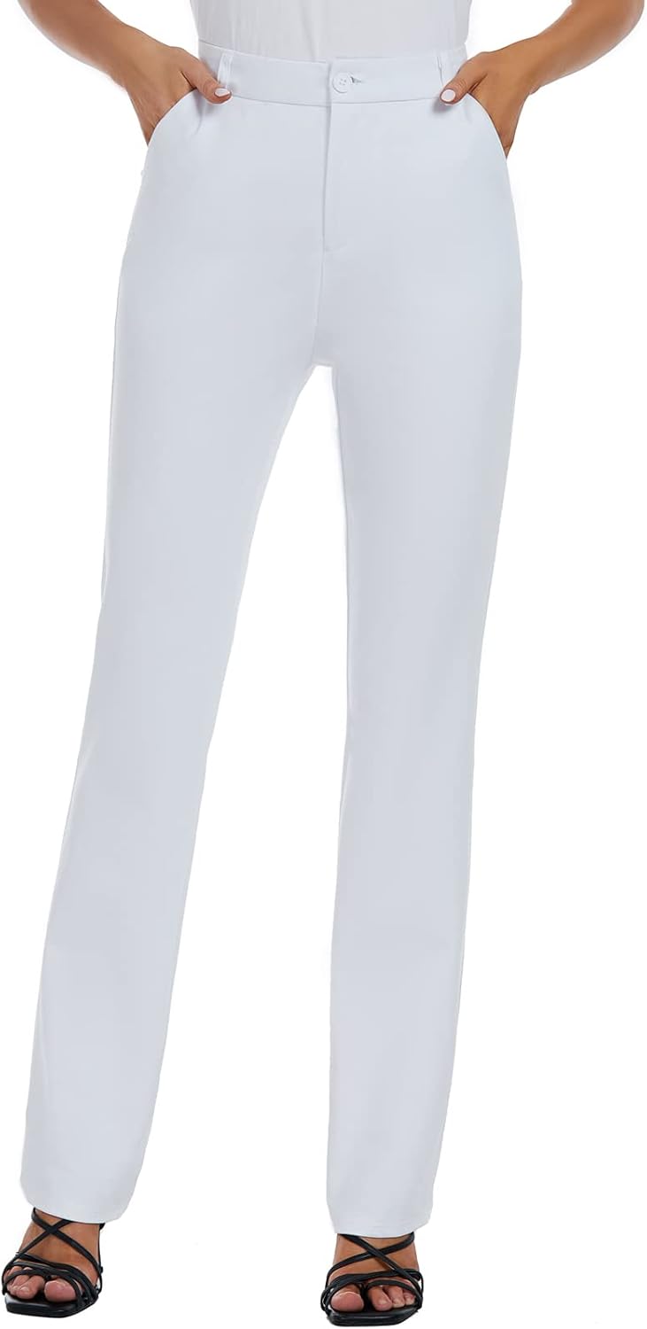 Women's Stretchy Straight Leg Dress Work Pants for Office Use