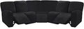 ULTICOR L Shape 7-Piece Recliner Sofa Covers - Velvet Stretch Fit
