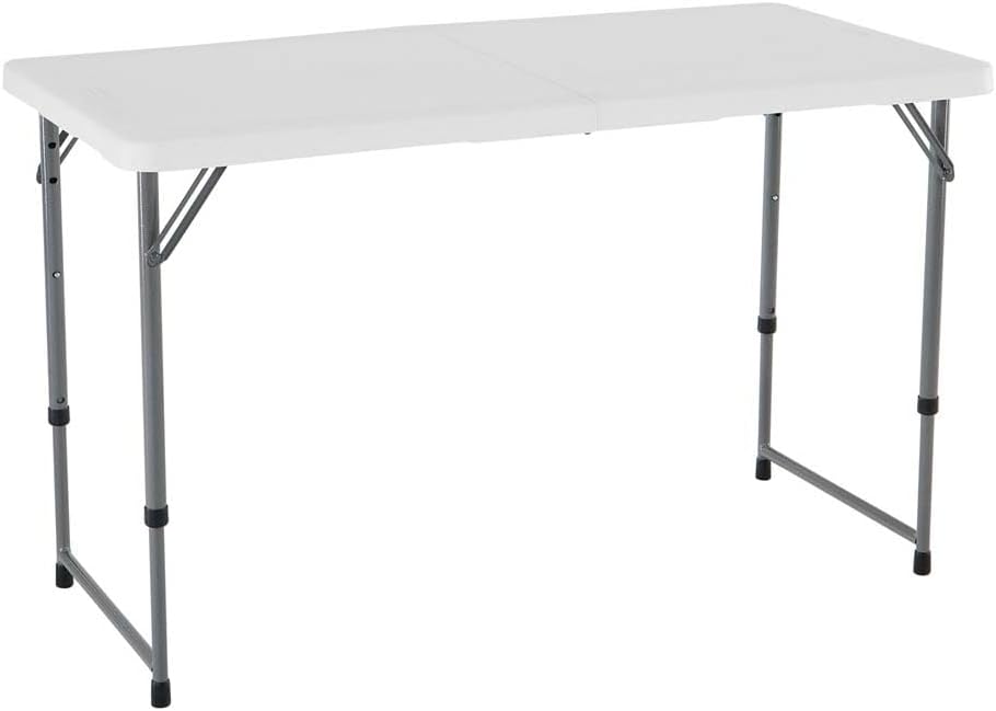 LIFETIME Fold-in-Half Adjustable Folding Table for Versatile Use