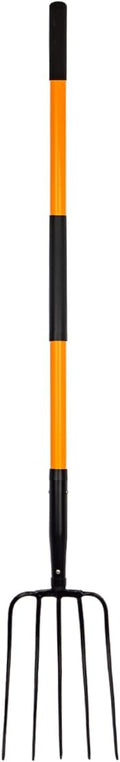 Pitch Fork for Gardening 5 Tine Heavy Duty, 58 in - Sturdy Design