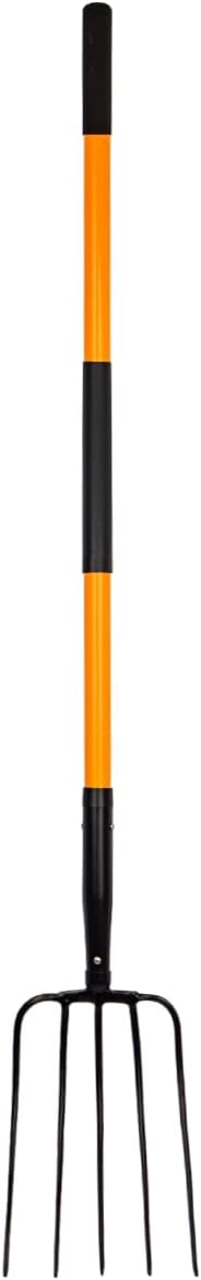 VNIMTI 5 Tine Pitch Fork for Gardening, Heavy Duty 58 in Tool