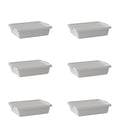 6-Pack 20 in x 15 in x 5 in 6.5 Gallon White Polypropylene Bus Tub