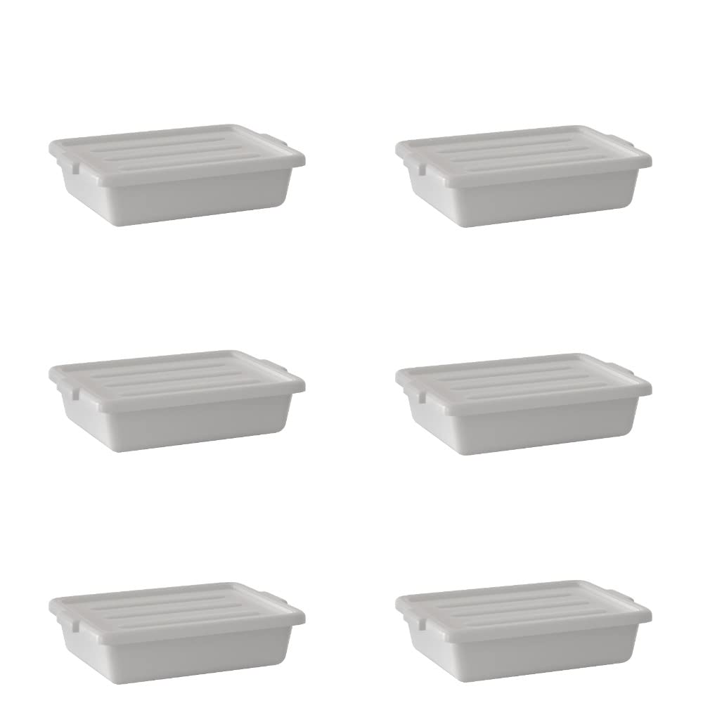 6-Pack 20in x 15in x 5in Bus Tub with Cover for Kitchen Use