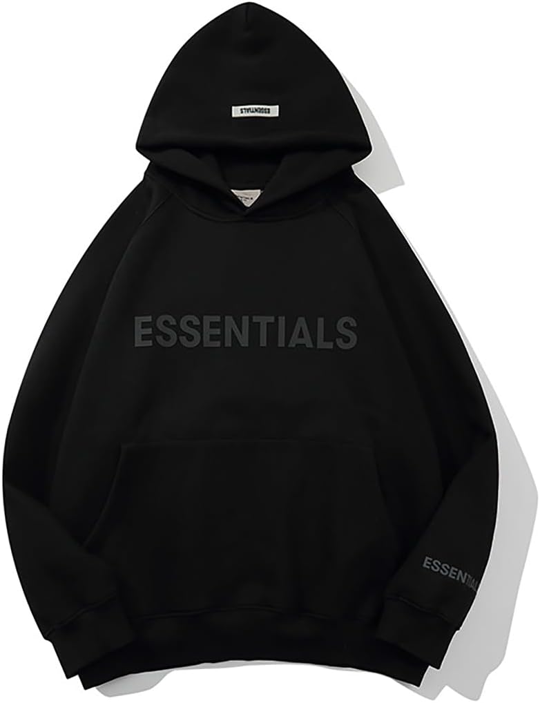 Hip Hop Graphic Hoodie for Men Women - Stylish Solid Color Sweatshirt