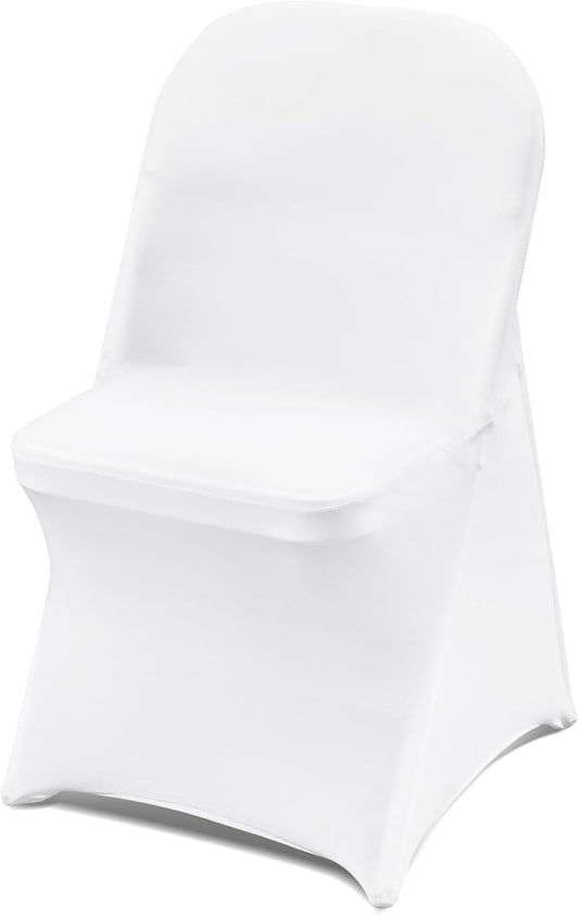 VEVOR 30 PCS White Folding Chair Covers for Elegant Events