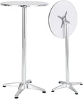 Aluminum 23.75in Round Bar Height Table 45in - Flip Top Patio Table