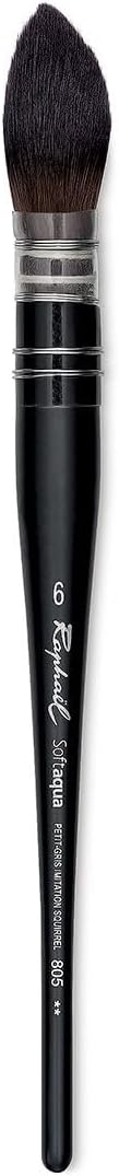 Raphael SoftAqua Synthetic Squirrel Watercolor Brush Quill 6