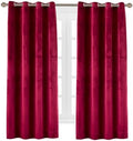 Velvet Blackout Curtains 52Wx84L in Red - Luxurious Single Panel