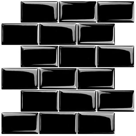 STICKGOO Subway Tiles Peel and Stick Backsplash in Black