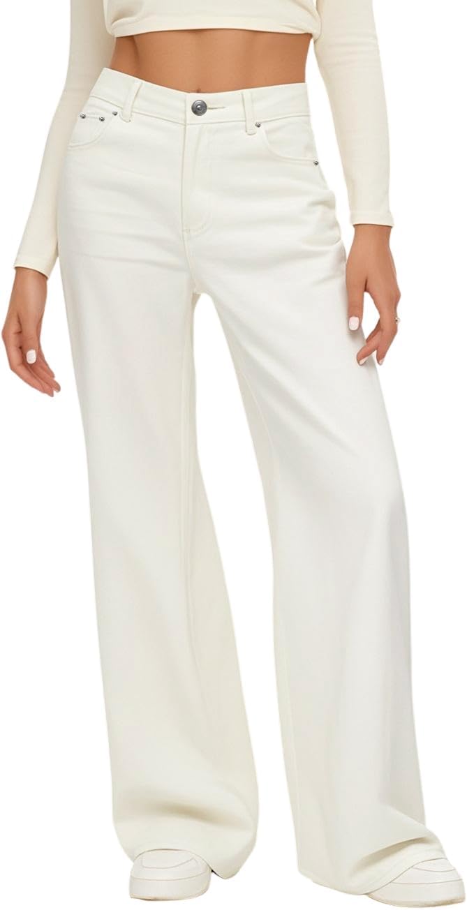 HDLTE Women Wide Leg Jeans High Waist Baggy Jean for Comfort