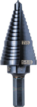 Klein Tools KTSB11 Step Drill Bit 7/8 to 1-1/8 in - Durable, Clean