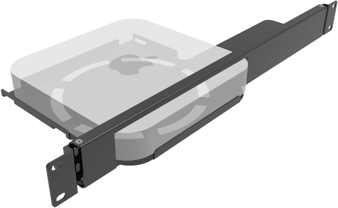 1U Mini Rack Mount for Apple Mac Mini - Hinged Server Shelf