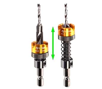 Adjustable Countersink Drill Bit with Self-Adjusting Depth Control