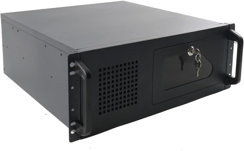 4U Server Case Rack Mount with 8 HDD Bays and Security Lock