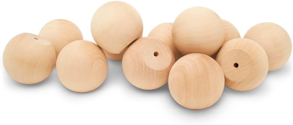 2 Inch Round Natural Wood Drawer Pulls for DIY Projects