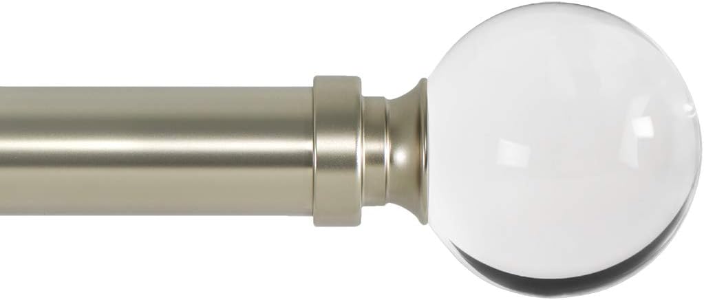 Ivilon Drapery Treatment Window Curtain Rod with Acrylic Ball