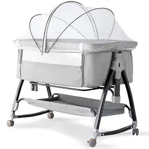 Suave Bedside Crib: 3 in 1 Bassinet with Quick Height Adjustment