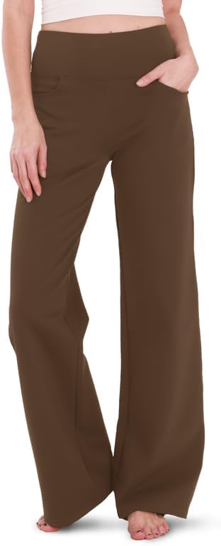 Houmous Wide Leg Pants for Women - Comfortable Cotton Yoga Trousers