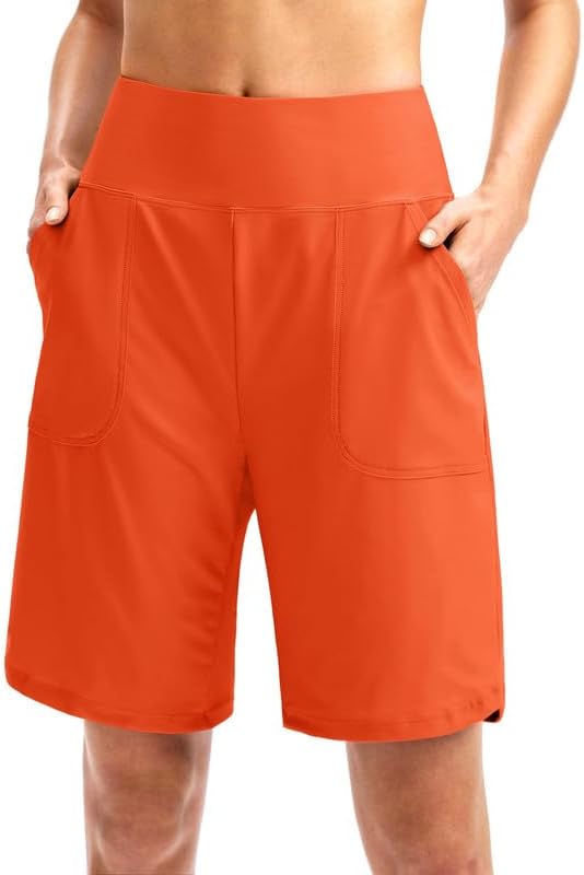 Viodia Women's 9in Long Swim Board Shorts for Beach Fun