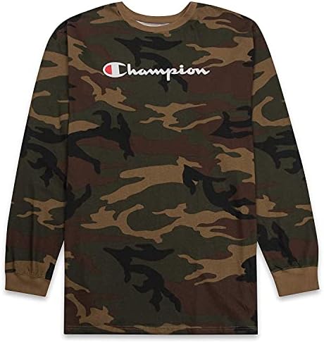 Champion Men's Classic Jersey Long Sleeve T-Shirt for Comfort