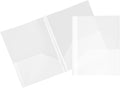JAM PAPER Plastic Color POP Folders Clear 96-Pack - Durable Office