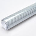 RockRose Carbon Fiber Vinyl Wrap 5D Silver (5FT x 8FT) - Anti-Wrinkle