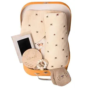 Baby Gift Set with Muslin Blanket and Teether for Newborns