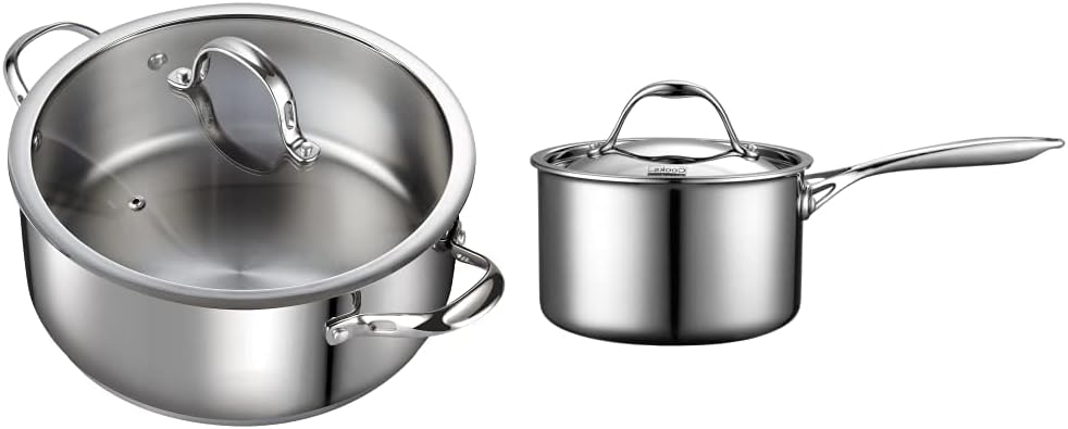 Cooks Standard 7-Quart Classic Stainless Steel Dutch Oven Set