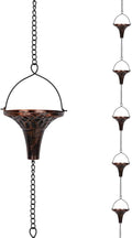 9.7ft Outdoor Rain Chain with 10 Funnel Cups - Elegant Gutter
