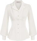 GRACE KARIN Button Down Peplum Blouse - Flattering Work Top