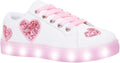 FabKids Kids Sneakers White Low Top Light-Up Shoes - Cushy Comfort