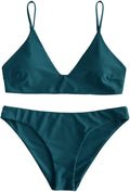 Women's Spaghetti Strap Bralette Bikini Set - Solid Two Piece