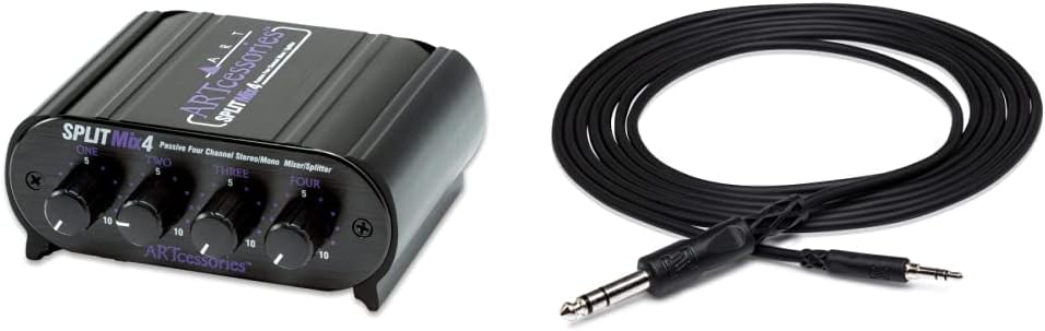 ART SPLITMix 4 Four Channel Passive Splitter and Hosa CMS-110 Cable