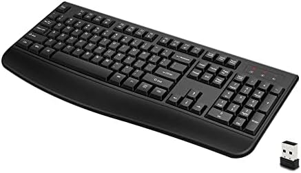 QUASIO Wireless Keyboard with Wrist Rest for Comfort
