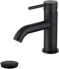 JAKARDA Single Handle Matte Black Bathroom Faucet - Solid Brass Drain