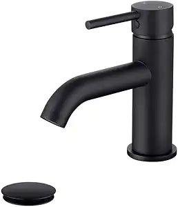 JAKARDA Single Handle Black Bathroom Faucet with Brass Drain Assembly