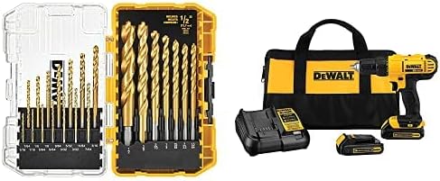 DEWALT 20V Max Cordless Drill Driver Kit with Titanium Bits