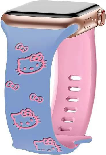 Silicone Sport Band with Beautiful Butterfly Engraving