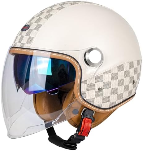 Dual Visor Open Face Motorcycle Helmet for Men & Women Safety