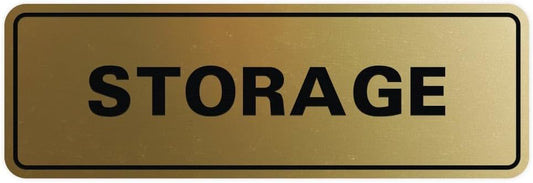 Standard STORAGE Door/Wall Sign - Brushed Gold - 10 Pack