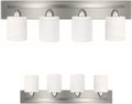Modern 4-Light Bathroom Vanity Light Brushed Nickel Fixture - Sleek