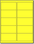 Fluorescent Mailing Labels 4 in x 2 in Yellow - High Visibility