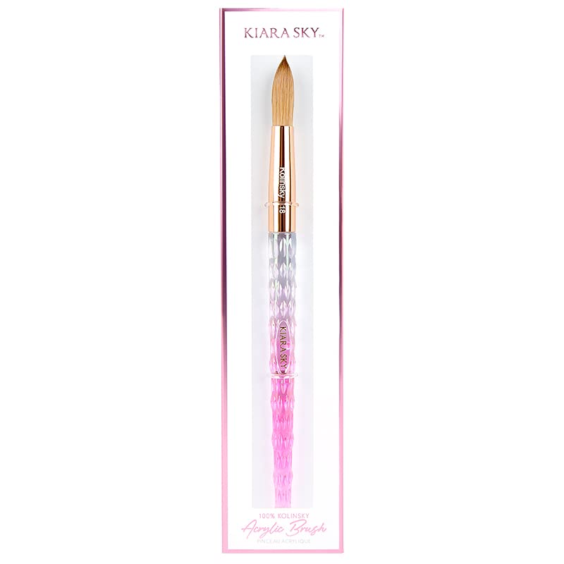 Kiara Sky Acrylic Brush #18 - 100% Pure Kolinsky in Pink