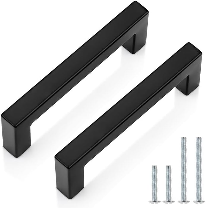 Probrico Black Cabinet Handles 3-1/2 Inch Modern Drawer Pulls