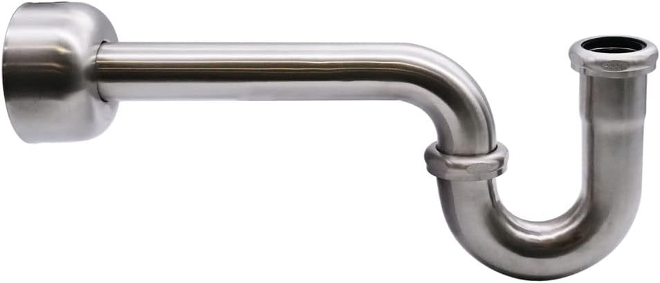 Westbrass A400-1-07 P-Trap with High Box Flange in Satin Nickel