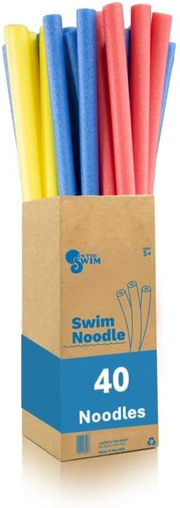 Standard Pool Noodles 40-Pack for Fun and Exercise in Water