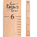 Wooden Growth Chart Kids Height Chart - Natural with Black Numerals
