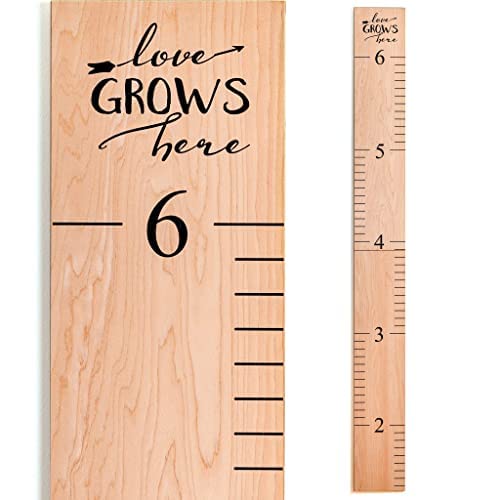 Wooden Growth Chart for Kids - Height Measurement Ruler