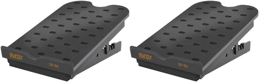 AURAY Adjustable Tilt Speaker Stands - Optimal Sound Angle for Studio & Home (2 QTY)